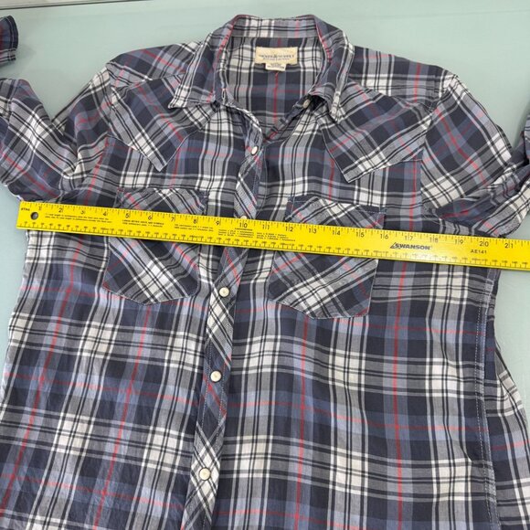 Denim and Supply Ralph Lauren Western Shirt Mens Large L Pearl Snap Lightweight - Picture 4 of 6